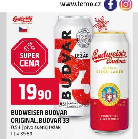 BUDWEISER BUDVAR ORIGINAL, BUDVAR 33 0,5l