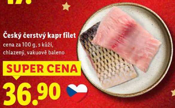Český čerstvý kapr filet, cena za 100 g
