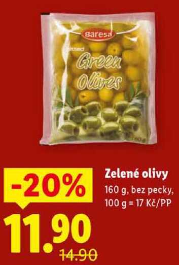 Zelené olivy, 160 g