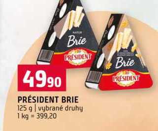 PRÉSIDENT BRIE 125 g vybrané druhy