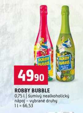 ROBBY BUBBLE 0,75l šumivý nealkoholický nápoj vybrané druhy