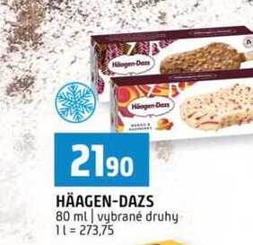 HÄAGEN-DAZS 80 ml vybrané druhy 