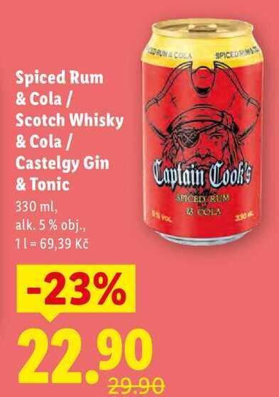 Spiced Rum & Cola/Scotch Whisky & Cola/Castelgy Gin & Tonic, 330 ml