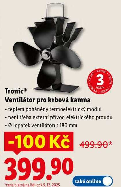 Tronic Ventilátor pro krbová kamna 