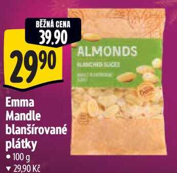 Emma Mandle blanšírované plátky, 100 g 