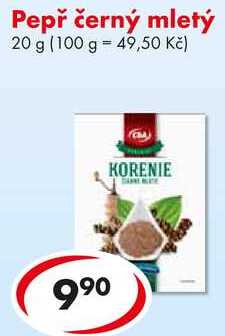 Pepř černý mletý, 20 g  