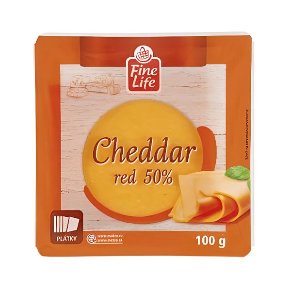 Fine Life Red Cheddar 50% plátky