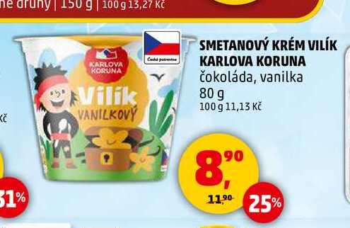 SMETANOVÝ KRÉM VILÍK KARLOVA KORUNA, 80 g 