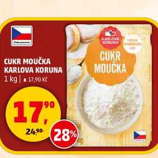CUKR MOUČKA KARLOVA KORUNA, 1 kg  v akci