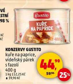 KONZERVY GUSTITO kuře na paprice, 400 g 
