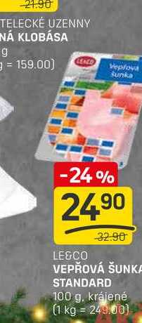 LE&CO VEPŘOVÁ ŠUNKA STANDARD 100 g, krájené 