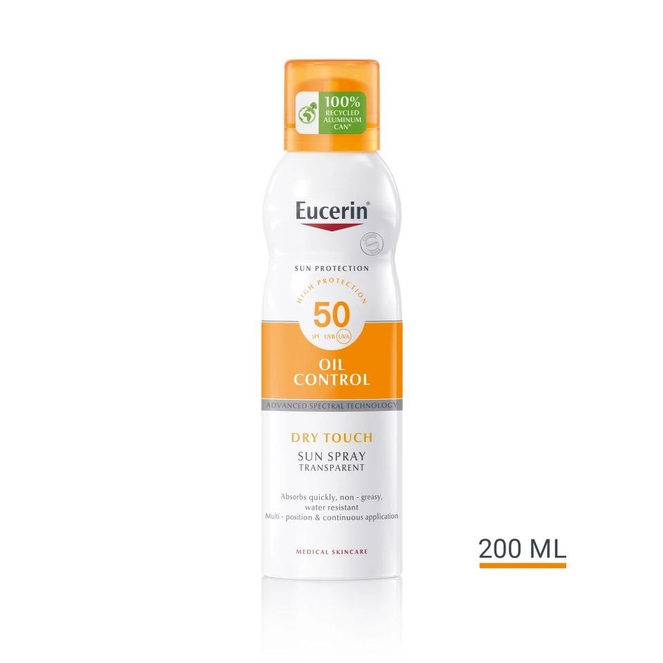 Eucerin Sun Dry Touche Transparentní sprej na opalování SPF 50 200 ml
