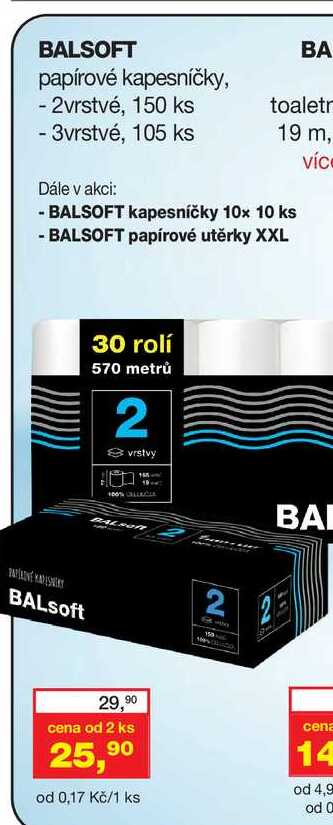 BALSOFT papírové kapesníčky, více druhů