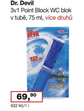 Dr. Devil WC blok v tubě, 75 ml