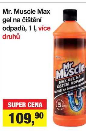 Mr. Muscle Max gel na čištění odpadů, 1 l