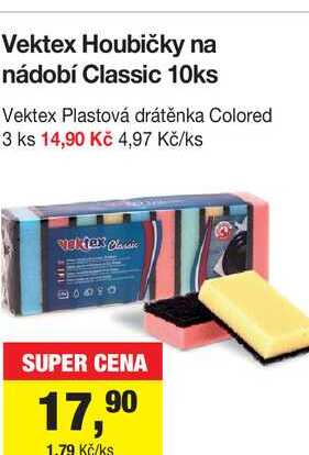 Vektex Houbičky na nádobí Classic 10ks 