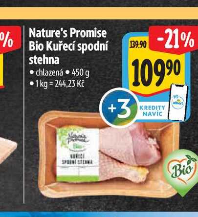 Nature's Promise Bio Kuřecí spodní stehna  450 g