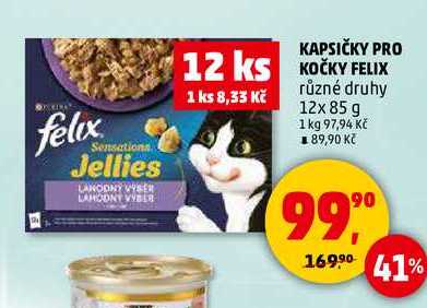 KAPSIČKY PRO KOČKY FELIX, 12x 85 g