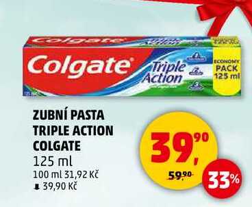 ZUBNÍ PASTA TRIPLE ACTION COLGATE, 125 ml 