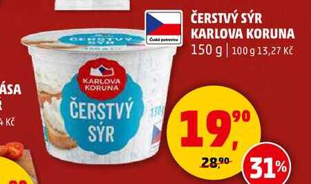 ČERSTVÝ SÝR KARLOVA KORUNA, 150 g