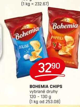 BOHEMIA CHIPS vybrané druhy 120-130 g