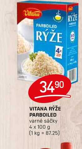 VITANA RÝŽE PARBOILED varné sáčky 4 x 100 g 