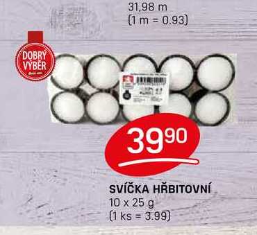 SVÍČKA HŘBITOVNÍ 10 x 25 g 