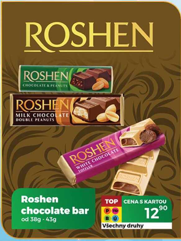Roshen chocolate bar od 38g - 43g