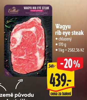 Wagyu rib eye steak, 170 g