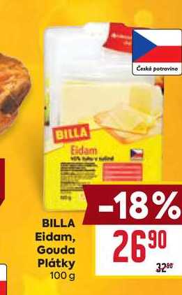 BILLA Eidam, Gouda Plátky 100g