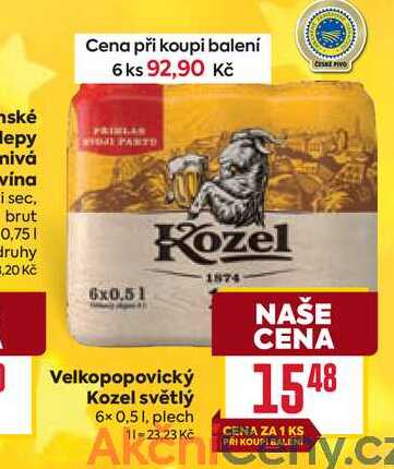 Velkopopovický Kozel světlý 6x 0,51, plech