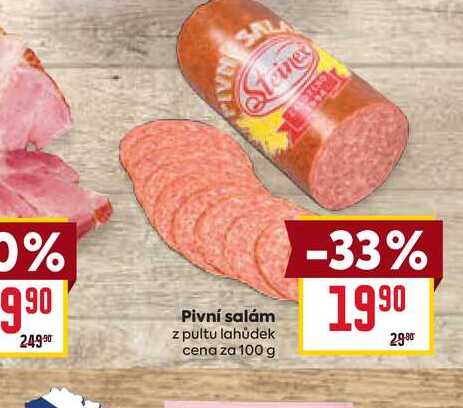 Pivní salám z pultu lahůdek cena za 100g