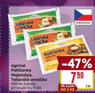 Agricol Poličanka Majonéza, Tatarská omáčka 100ml