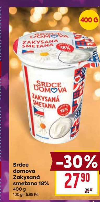 Srdce domova Zakysaná smetana 18% 400 g  v akci