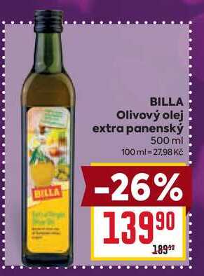 BILLA Olivový olej extra panenský 500 ml 
