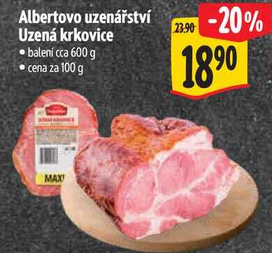 Albertovo uzenářství Uzená krkovice, cena za 100 g