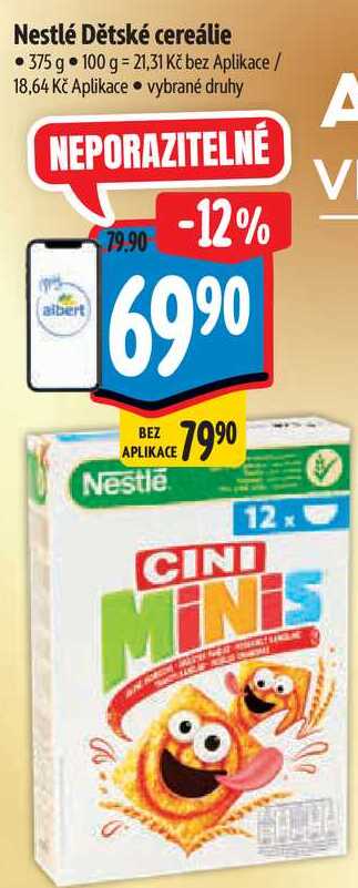 Nestlé Dětské cereálie, 375 g 