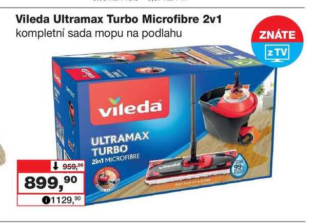 Vileda Ultramax Turbo Microfibre 2v1 kompletní sada mopu na podlahu