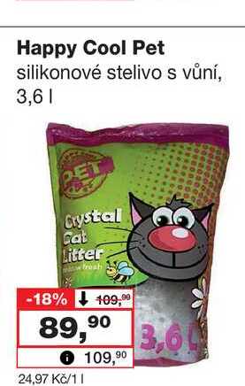 Happy Cool Pet silikonové stelivo s vůní, 3,6l
