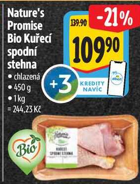 Nature's Promise Bio Kuřecí spodní stehna, 450 g 