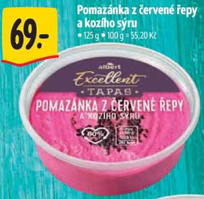 Pomazánka z červené řepy a kozího sýru, 125 g 