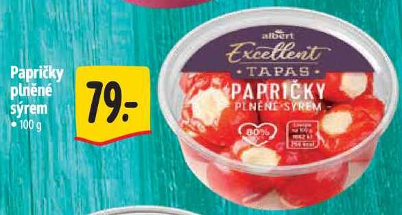 Papričky plněné syrem, 100 g 