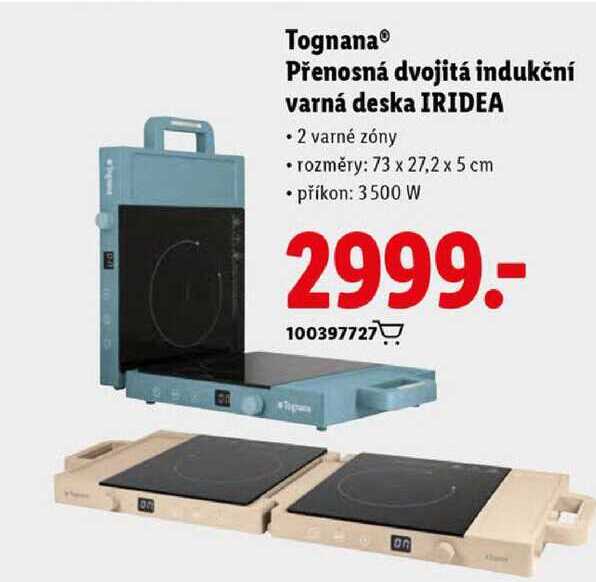 Tognana Přenosná dvojitá indukční varná deska IRIDEA