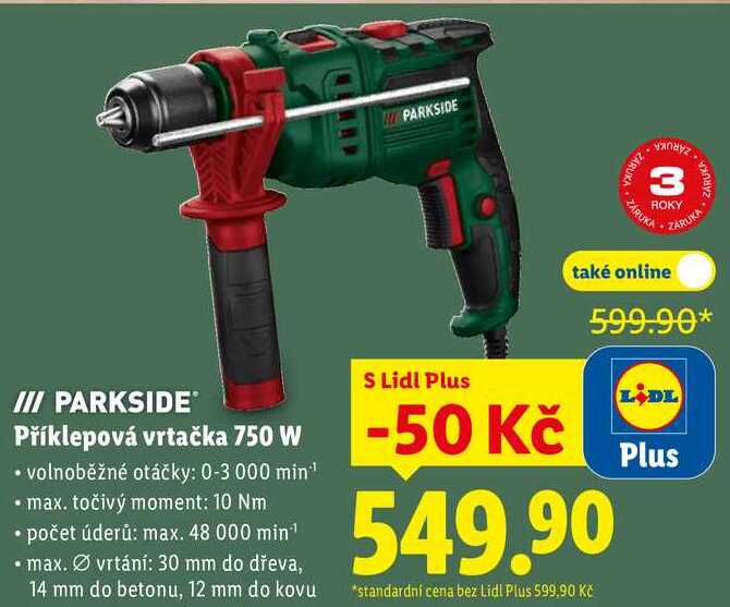 Příklepová vrtačka 750 W 