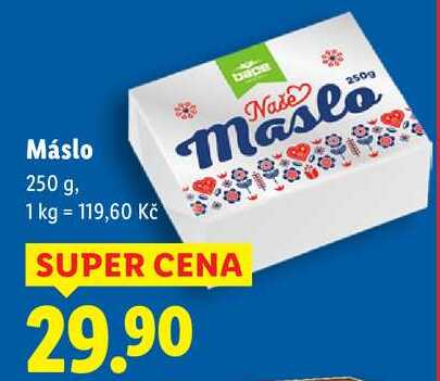 Máslo, 250 g v akci