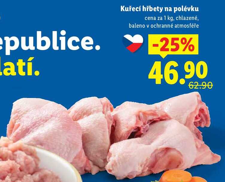 Kuřecí hřbety na polévku, cena za 1 kg