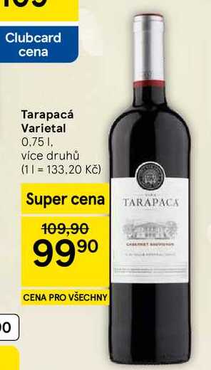 Tarapacá Varietal, 0.75 l, více druhů 