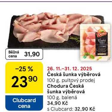 Česká šunka výběrová, 100 g 