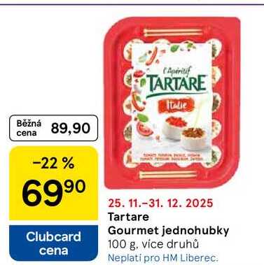 Tartare Gourmet jednohubky, 100 g, více druhů 