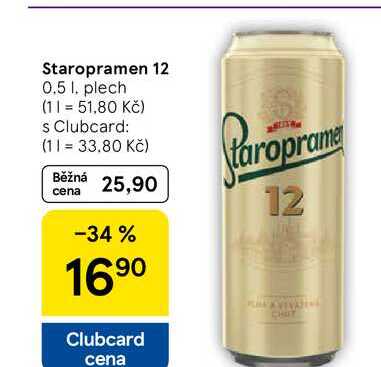 Staropramen 12, 0.5 l, plech 